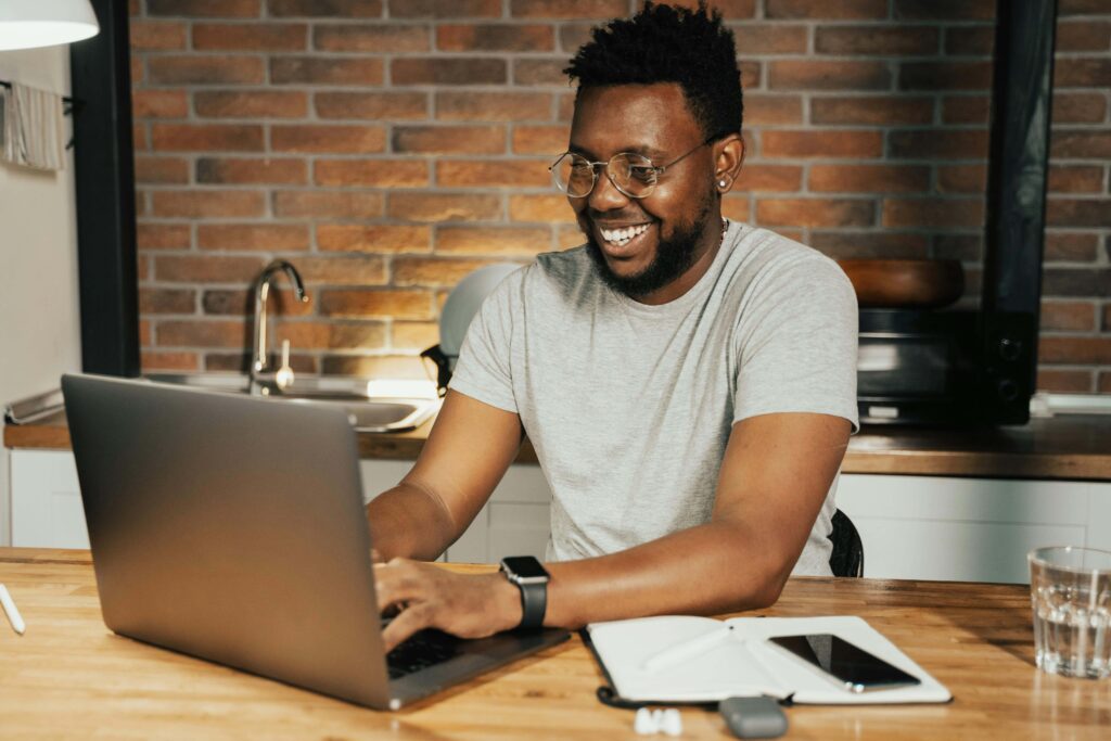 guy working on laptop